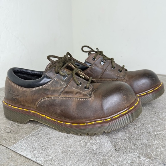Y2K Dr Martens 7733 Industrial Steel Toe Work Shoes Made In England UK 8 US 10 - Picture 1 of 13
